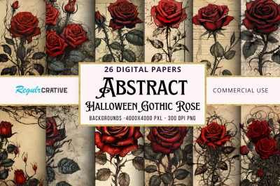Halloween Gothic Red Rose backgrounds bundle