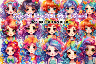 Colorful Beautiful Girl Sublimation bundle