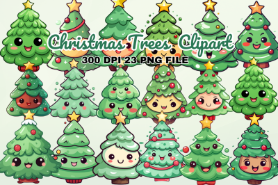 Christmas Trees Clipart Bundle