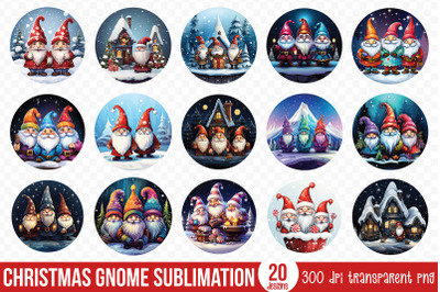 Christmas Gnome Round Sublimation Bundle