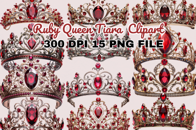Ruby Queen Tiara Sublimation Clipart