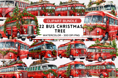 Bus Christmas Tree Clipart