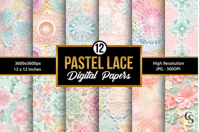 Pastel Lace Pastel Digital Papers