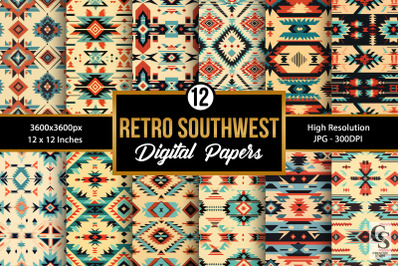 Retro Southwest Seamless Patterns, Native American Pattern