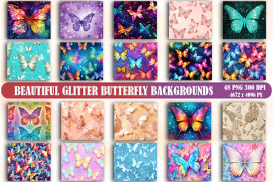 Beautiful Glitter Butterfly Backgrounds