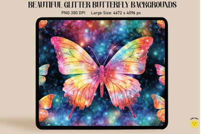 Rainbow Glitter Butterfly Pattern