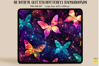 Rainbow Glitter Butterfly Pattern