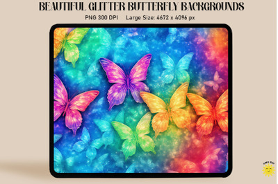 Rainbow Glitter Butterfly Pattern