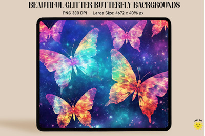 Rainbow Glitter Butterfly Pattern