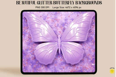 Pastel Lilac Glitter Butterfly Backdrop