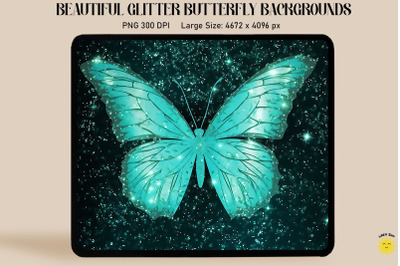 Pastel Turquoise Glitter Butterfly