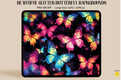 Rainbow Glitter Butterfly Pattern