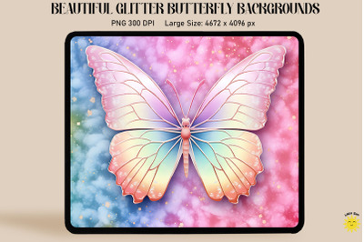 Rainbow Pastel Butterfly Backgrounds