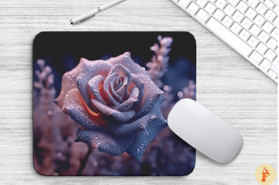 Beautiful Frost Lavender Rose Mouse Pad