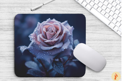 Beautiful Frost Lavender Rose Mouse Pad