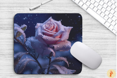 Beautiful Frost Lavender Rose Mouse Pad