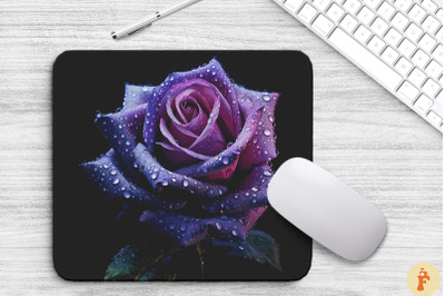 Beautiful Frost Purple Rose Mouse Pad