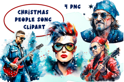 Watercolor Christmas people cong clipart winter Sublimation