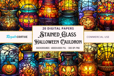 Halloween Stained Glass Cauldron  bundle