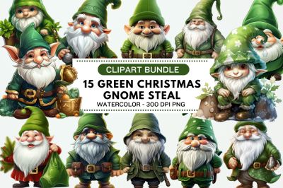 Green Christmas Gnome Steal Christmas