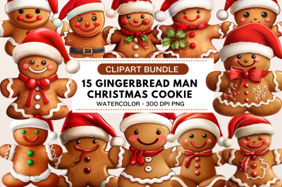 Gingerbread Man Clipart Christmas Cookie