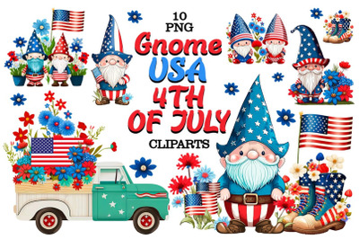 Cute Patriotic Gnomes Clipart