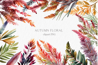 Autumn floral Watercolor Clipart PNG
