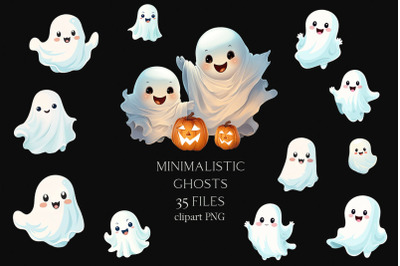 Cute ghosts Clipart PNG