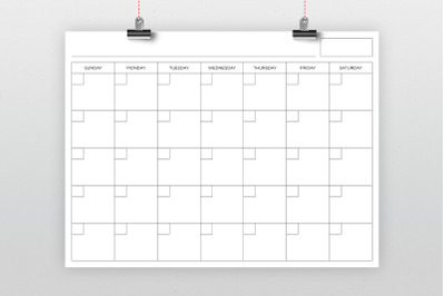 18x24 Inch Blank Calendar Template