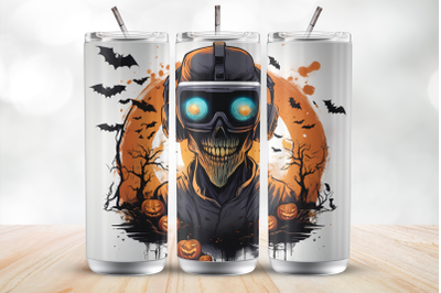 Scray Halloween Virtual Skull Gamer 20 Oz Tumbler Wrap