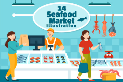 14 Seafood Market Illustration