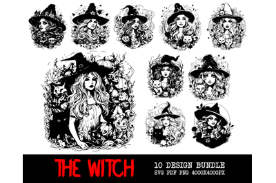 The witch halloween bundle PNG,SVG