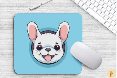 Cute Peeking Bulldog Mouse Pad