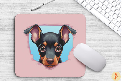 Cute Peeking Doberman Pinscher Dog