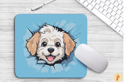 Cute Peeking Havanese Dog Mouse Pad