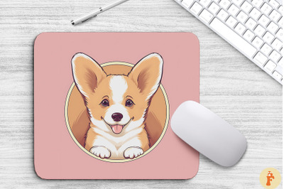 Cute Peeking Corgi Dog Mouse Pad