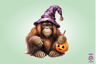 Halloween Orangutan Clipart