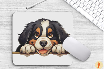 Cute Peeking Bernese Mountain Dog