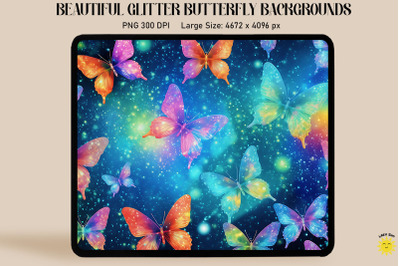 Rainbow Glitter Butterfly Pattern