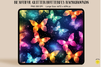 Rainbow Glitter Butterfly Pattern