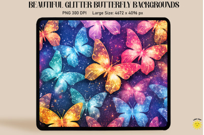 Rainbow Glitter Butterfly Pattern