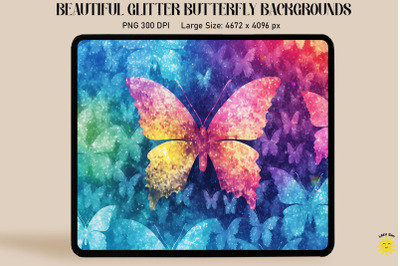 Rainbow Glitter Butterfly Pattern