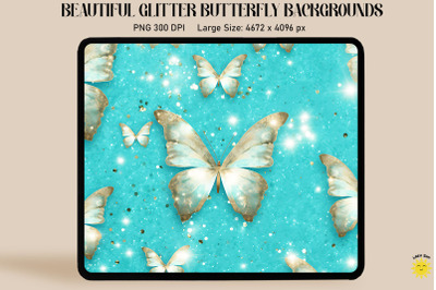 Pastel Glitter Butterfly Pattern