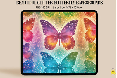 Rainbow Glitter Butterfly Pattern