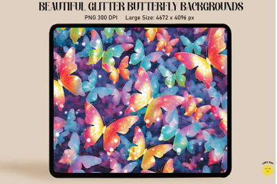 Rainbow Glitter Butterfly Pattern