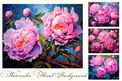 Pink peonies flowers Impressionism modern painting