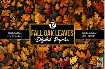Fall Oak Leaves Seamless Patterns