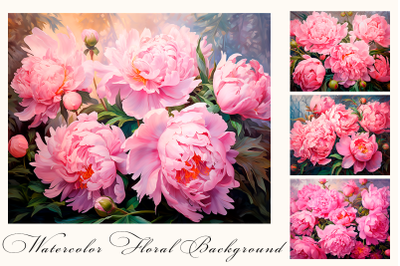 Pink peonies flowers Impressionism modern painting