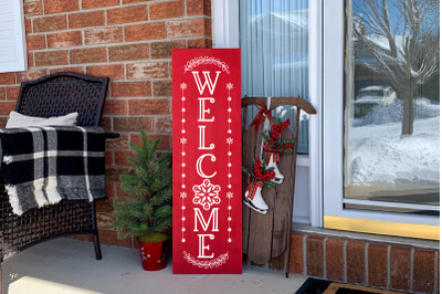 Christmas Vertical Sign SVG - Welcome SVG