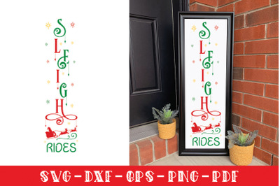 Sleigh Rides | Christmas Porch Sign SVG